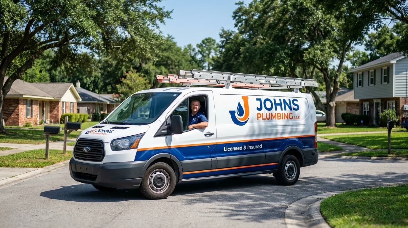 Johns Plumbing LLC service van in Aguas Buenas, PR