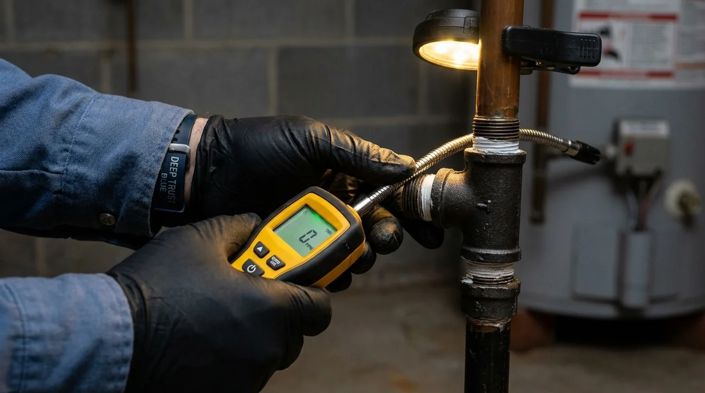 Gas leak detection with electronic sniffer by Johns Plumbing LLC in Aguas Buenas